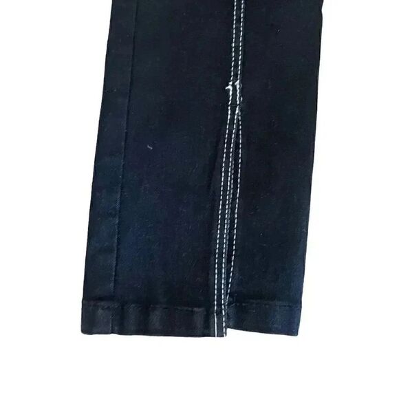 Zara Women’s Black Striped Slit High Waisted Skinny Pants SZ 4 #1130 - Picture 6 of 13